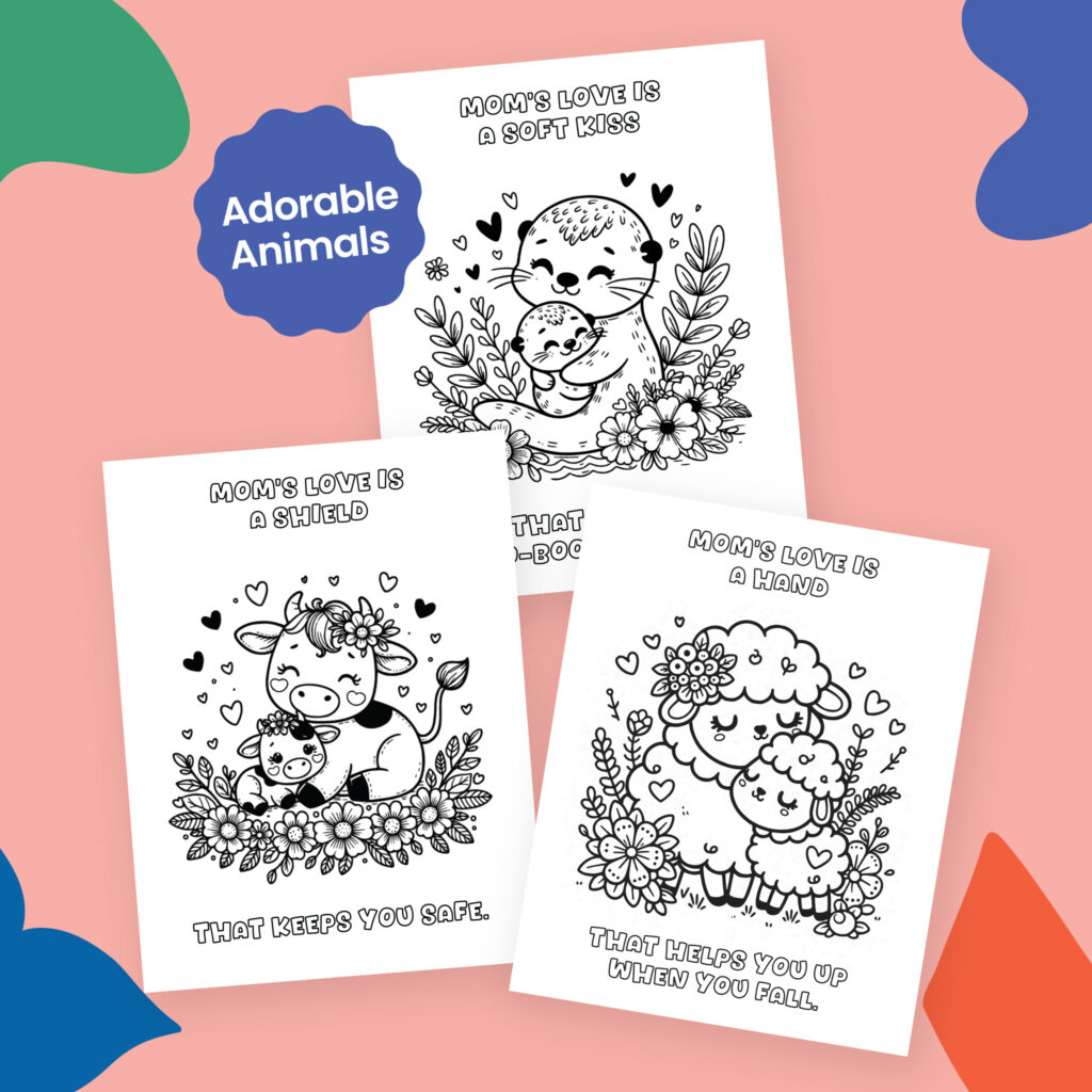 Cute Animals Coloring Pages for Kids